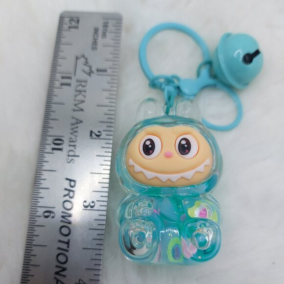 2/$19 Labubu Flowing Sand Exquisite blue keychain with bell - Picture 5 of 8